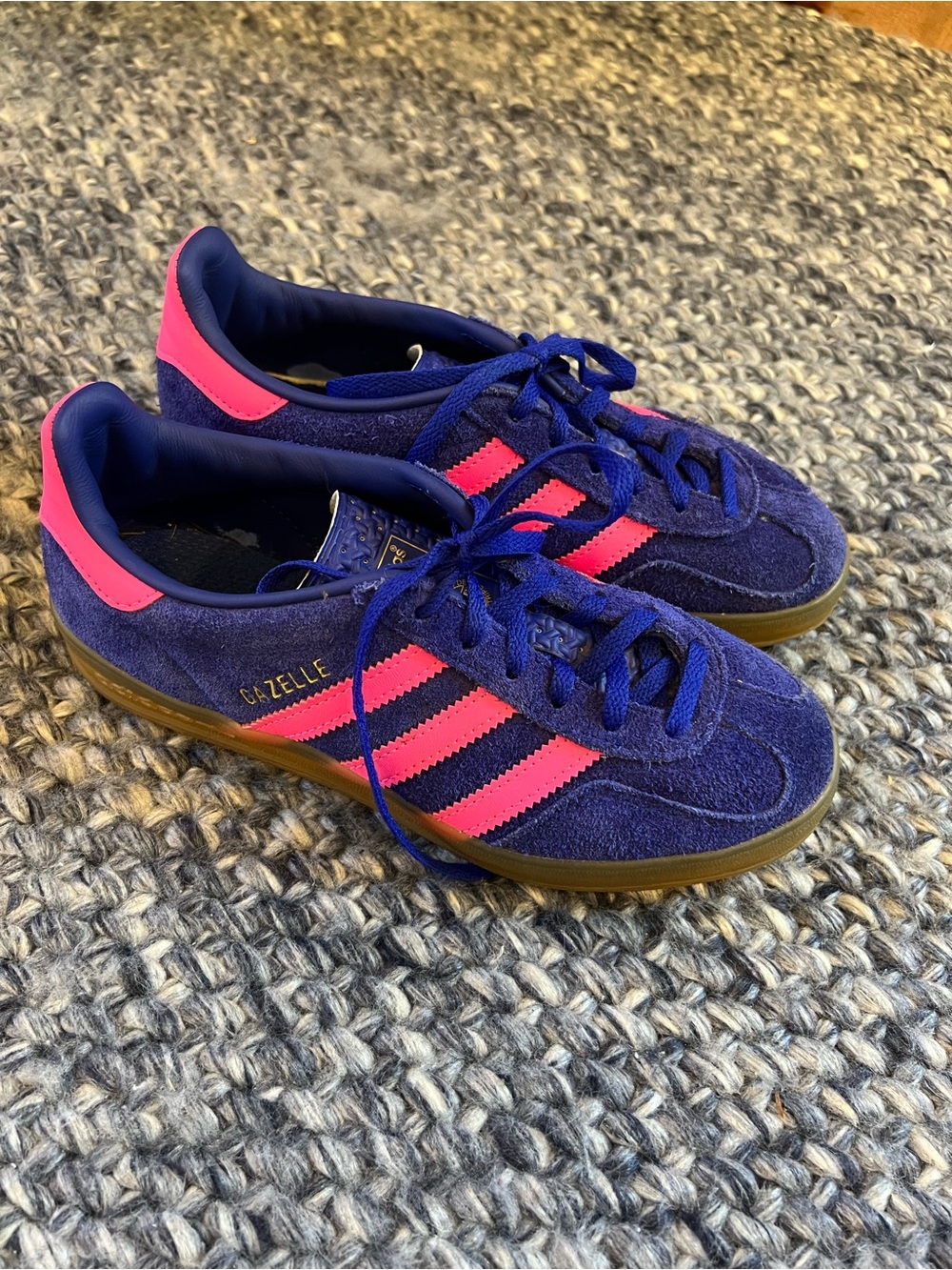adidas Gazelle Women's Navy and Pink Suede Sneakers